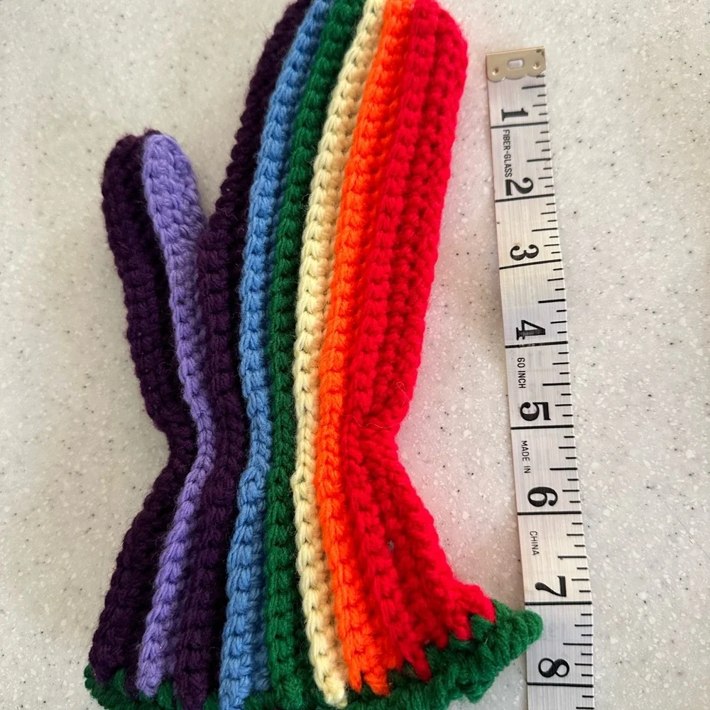Handmade Crocheted Rainbow 🌈 Girl’s Mittens! So Cute! Outerwear. Multicolored